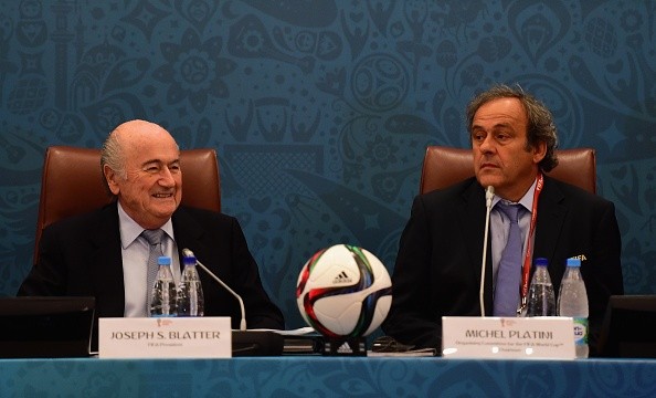 Blatter y Platini en evento público. Getty.