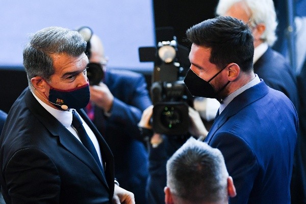 Joan Laporta y Lionel Messi: Getty