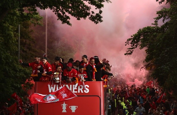 Liverpool en festejo de la temporada. Getty.