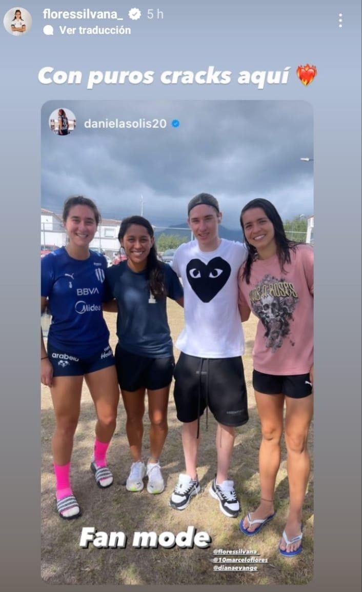 Marcelo Flores visitando a las Rayadas. (@floressilvana_)