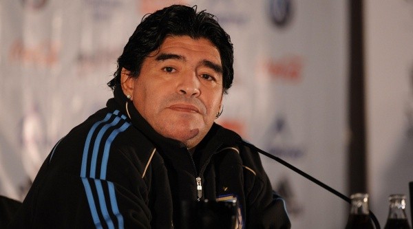 MADRID, SPAIN - NOVEMBER 12:  Argentina's manager Diego Maradona attends a press conference at a hotel on November 12, 2009 in Madrid, Spain. Argentina play Spain in an international friendly football match on November 14 at the Santiago Bernabeu stadium in Madrid.  (Photo by Denis Doyle/Getty Images)-Not Released (NR)