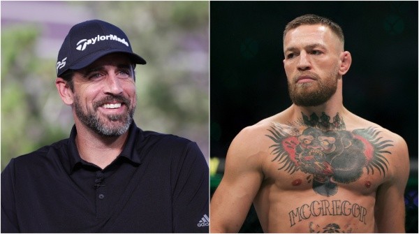 Aaron Rodgers and Conor McGregor / Getty Images