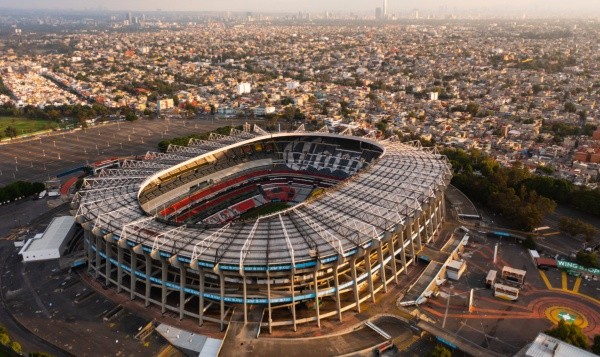 MEXICO CITY, MEXICO - JUNE 17: Aerial view of Azteca Stadium on June 17, 2022 in Mexico City, Mexico. Mexico will host the 2026 FIFA World Cup sharing the organization with Canada and the USA. Mexico will be the host country for the third time (1970, 1986 and 2026). (Photo by Hector Vivas/Getty Images)