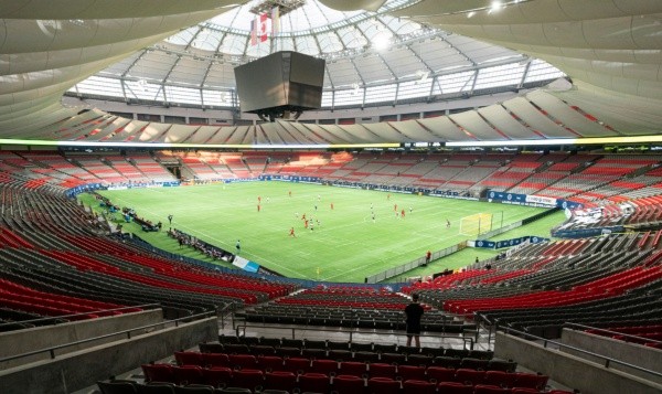 The Vancouver Whitecaps and Toronto FC play their MLS soccer in an empty stadium at BC Place on September 5, 2020 in Vancouver, Canada. (Photo by Rich Lam/Getty Images)