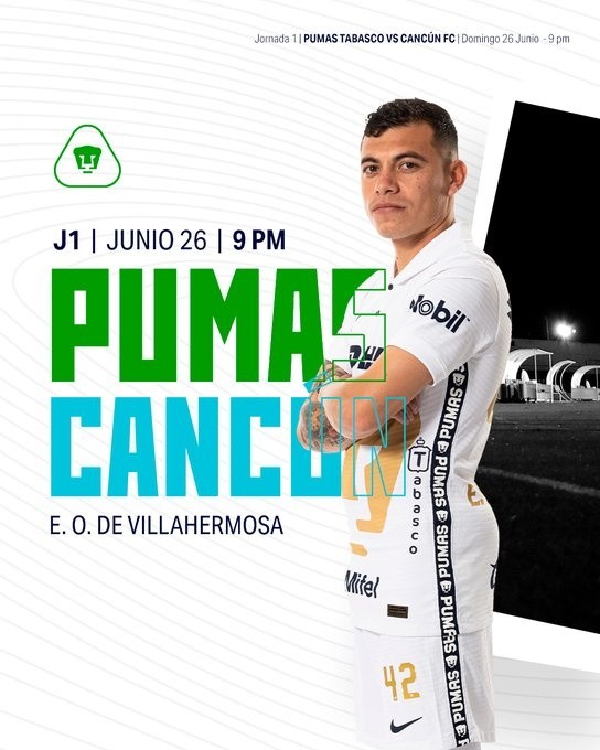 Pumas Tabasco debuta ante Cancún FC. @PumasMXTabasco