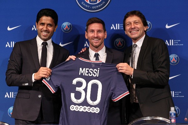 Lionel Messi en su presentación con PSG: Getty