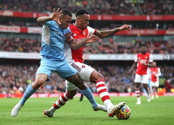 Gabriel Jesús ante Arsenal. Getty.