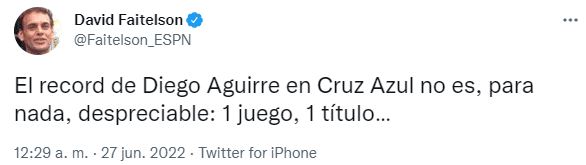David Faitelson elogia a Diego Aguirre.