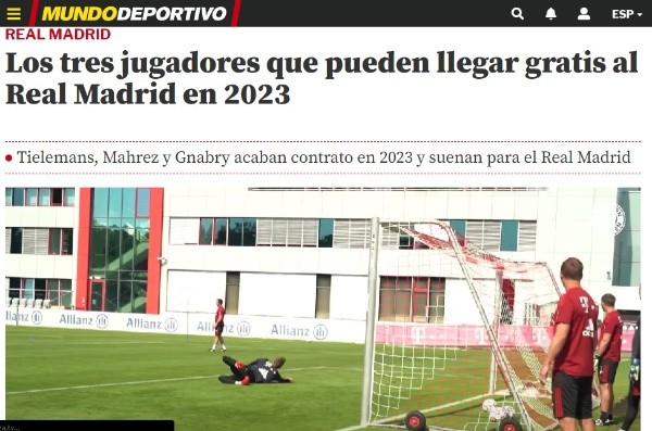 La imagen del artículo de Mundo Deportivo con información de Fichajes.com.