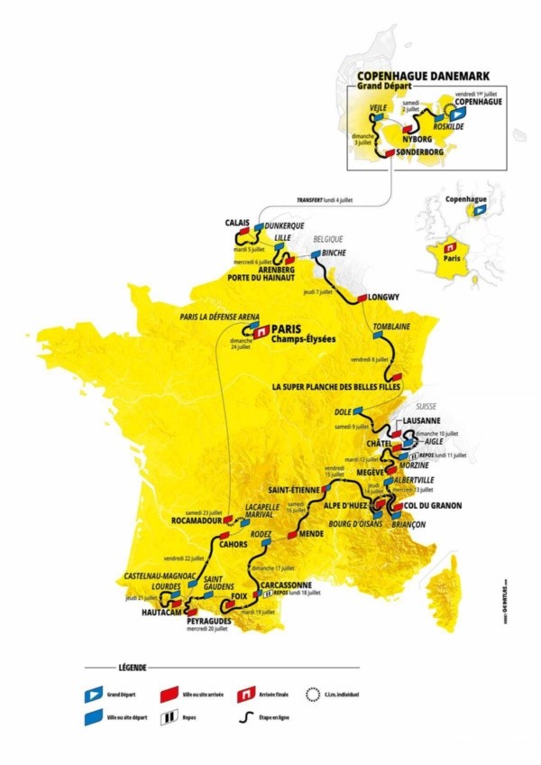 2022 Tour de France route map