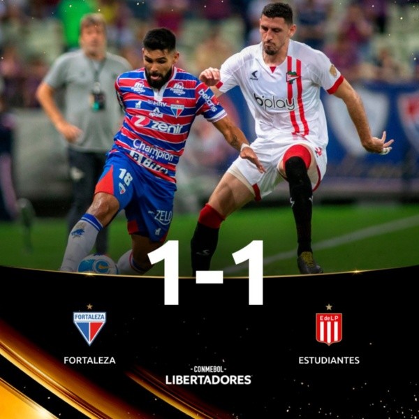 Resultado final entre Fortaleza y Estudiantes. Twitter @Libertadores.