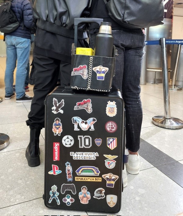 La maleta de Eduardo Salvio. FOTO: Bolavip
