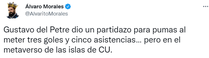 Álvaro Morales se ensañó con Pumas en Twitter. (@AlvaritoMorales)