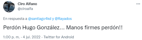 Afición pide a Hugo González por sobre Luis Cárdenas. (Twitter)