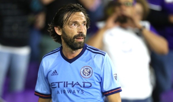 Andrea Pirlo #21 of New York City FC prepares for a corner kick during a MLS soccer match between New York City FC and Orlando City SC at the Orlando City Stadium on March 5, 2017 in Orlando, Florida. (Photo by Alex Menendez/Getty Images)