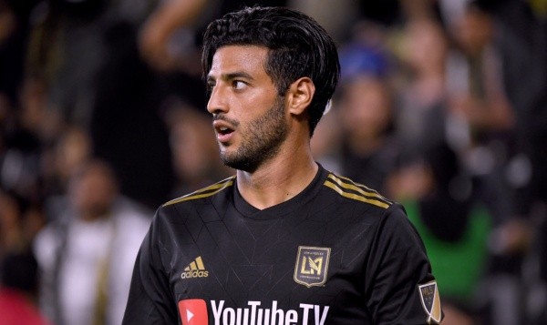 Carlos Vela #10 of Los Angeles FC reacts after earning a corner kick during a 2-0 win over FC Cincinnati at Banc of California Stadium on April 13, 2019 in Los Angeles, California. (Photo by Harry How/Getty Images)