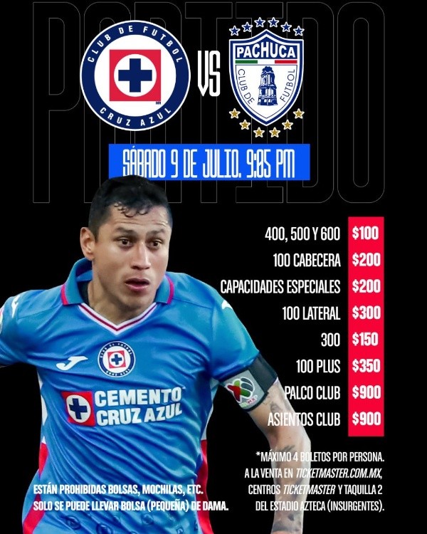 A rascarse el bolsillo! A la venta los boletos para el debut de Cruz Azul  en el Estadio Azteca