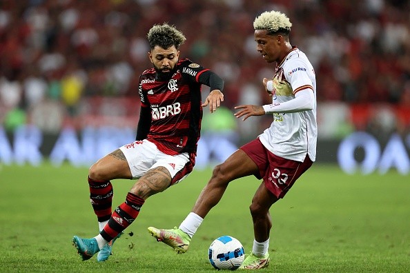 Acción de juego entre Flamengo y Tolima. Getty.