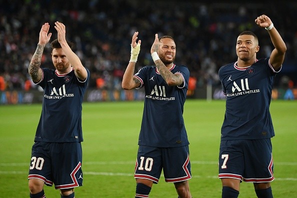Los tres cracks en cuestión en PSG. Getty.