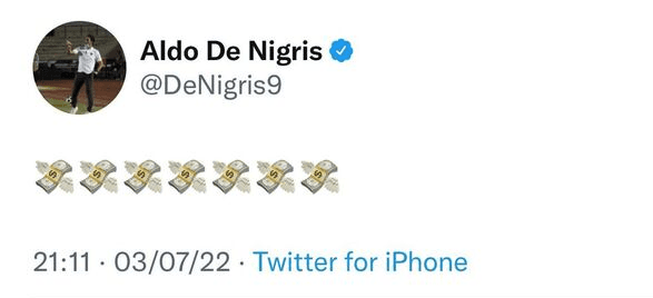 El Tweet de Aldo De Nigris que motivó la sanción.