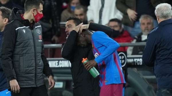 Xavi Hernández y Ousmane Dembélé, Barcelona