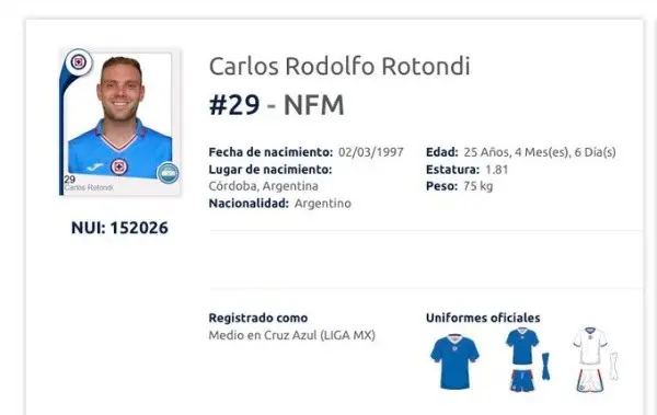 Rotondi ya fue inscripto en la Liga MX.