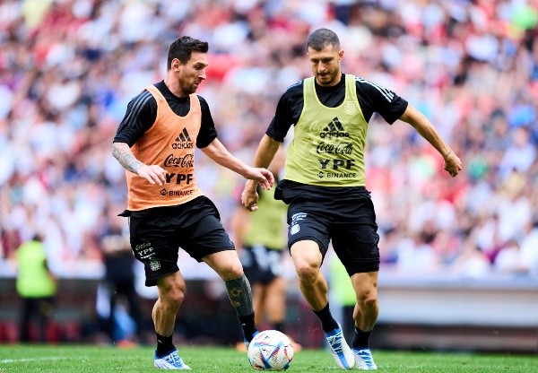 Guido Rodríguez en un entrenamiento de la Selección Argentina (Getty Images)