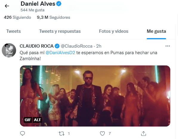 El nuevo guiño de Dani Alves a Pumas.