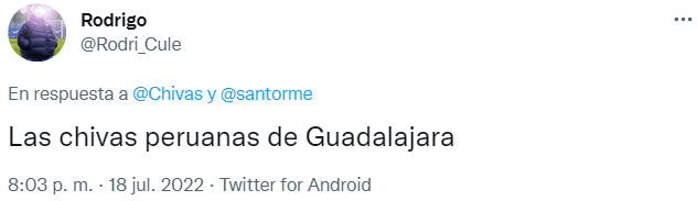 Afición de Chivas contra Ormeño en Twitter.