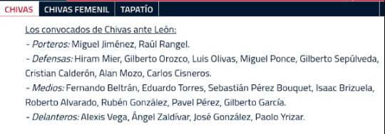 Página web de Chivas