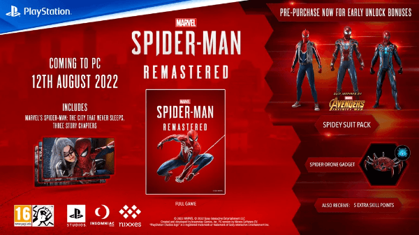 Marvel's Spider-Man Remastered revela sus nuevas funciones y requisitos en  PC
