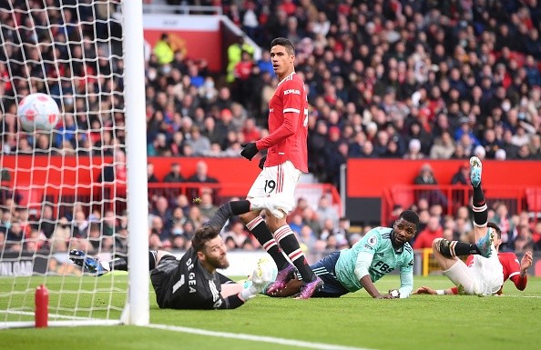 Varane en acción con Manchester United. Getty.