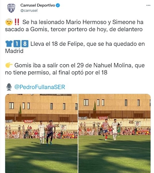 Arquero en juego con Atlético de Madrid.