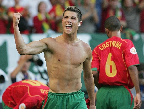 Ronaldo en su juventud con Portugal. Getty.