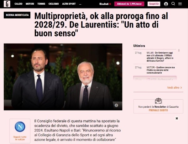 Fuente: La Gazzetta dello Sport (gazzetta.it)