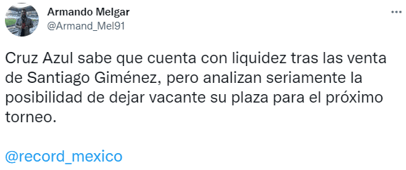Cruz Azul podría no traer a un delantero. (@Armand_Mel91)