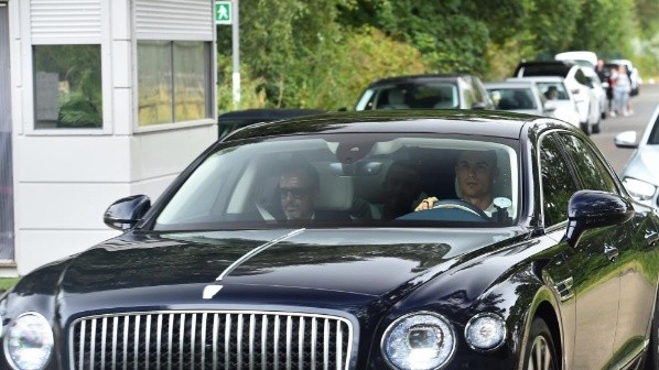 Cristiano Ronaldo y Jorge Mendes en Manchester