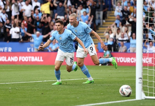 Álvarez y su gol con City. Getty.