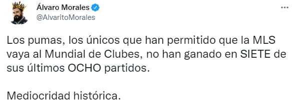 Álvaro Morales contra todo Pumas. (@AlvaritoMorales)
