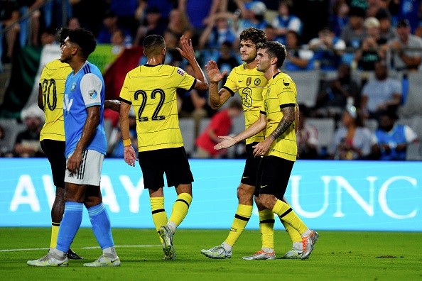Festejo de Chelsea en pretemporada. Getty.
