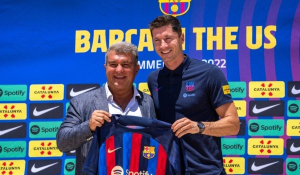 Robert Lewandowski y Joan Laporta: Getty 