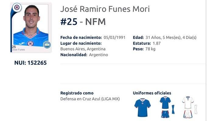 Funes Mori fue registrado por Cruz Azul. (Liga MX Oficial)