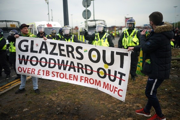 Protestas contra los Glazer en Old Trafford: Getty