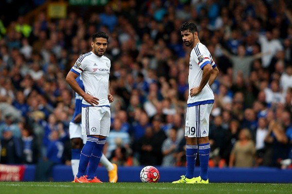 Falcao y Costa, juntos en Chelsea. (Getty)