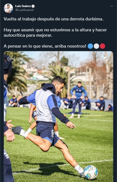 Luis Suárez y su mensaje tras la eliminación de Nacional