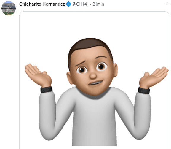 La respuesta de Chicharito al Tweet de FIFA. (@CH14_)