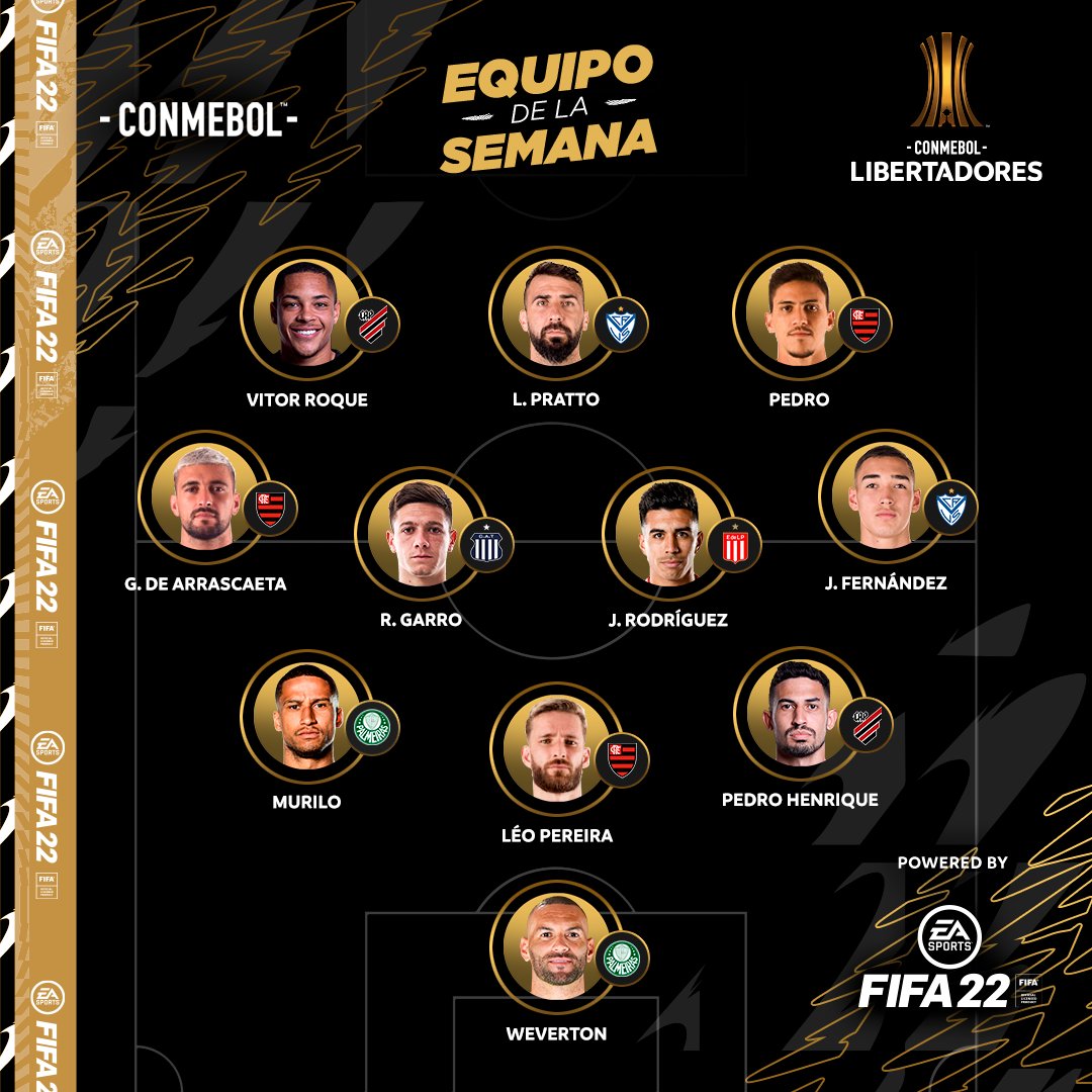 Equipo de la semana de Libertadores. Twitter.