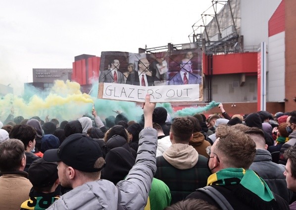 Protestas y suspensión del último Manchester United vs. Liverpool: Getty