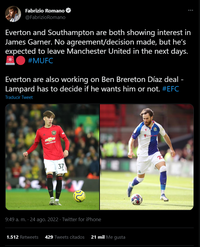 Fabrizio Romano Twitter Ben Brereton