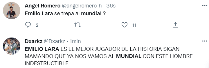 Afición pide a Emilio Lara para Qatar 2022. (Twitter)